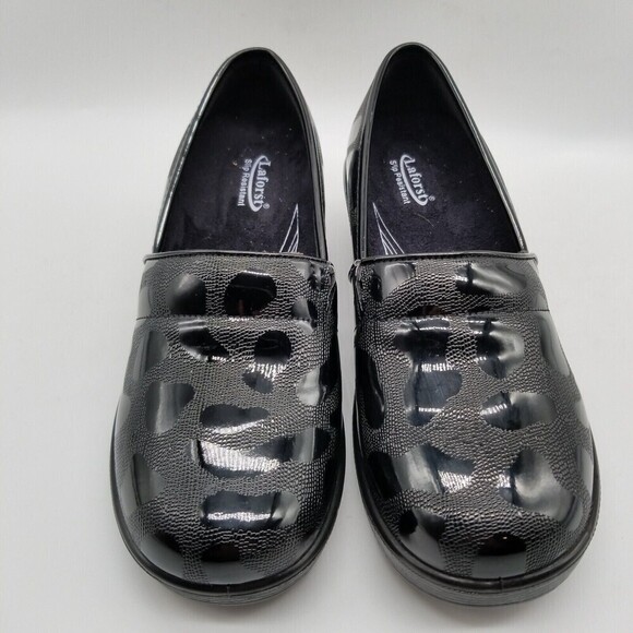 Laforst Women Printed Jamie Slip Resistant Slip On Clog Black 9 - Picture 3 of 8